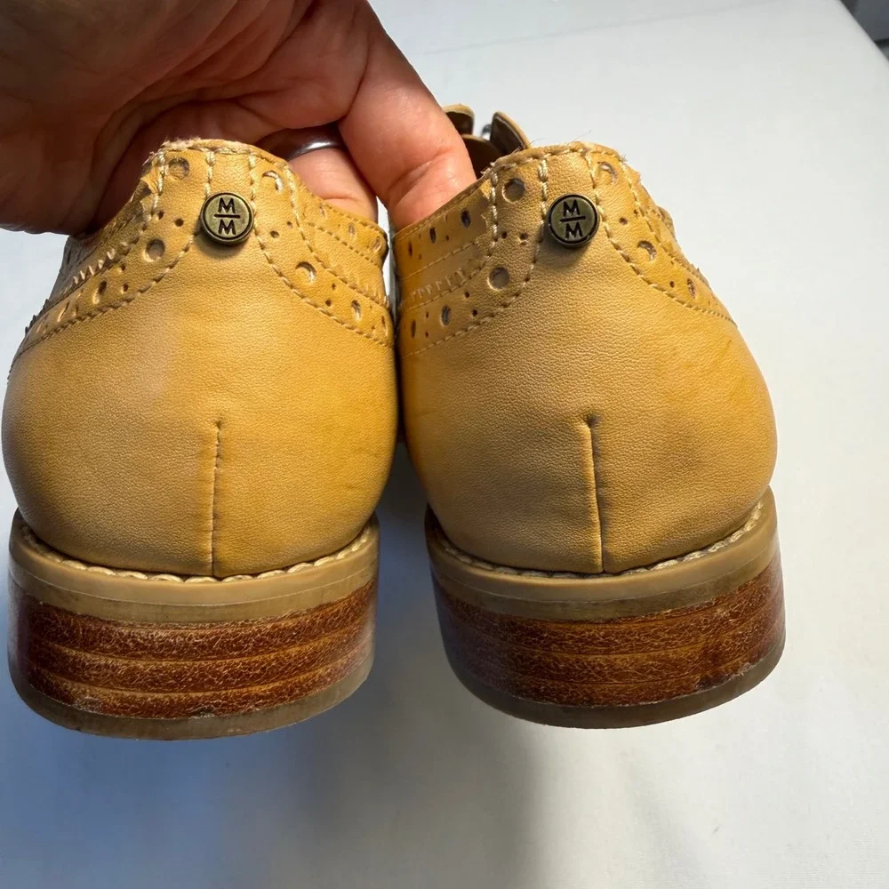 Melrose and Market Tan Brogue‎ Wingtip Laceless Oxford Shoes 10M